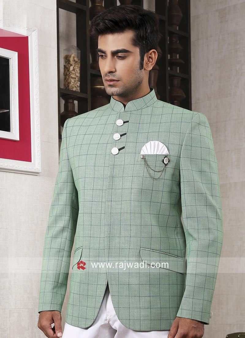 Royal Wedding Pista Green Jodhpuri Suit