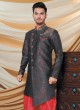 Brocade Silk Black Color Indowestern