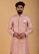 Wedding Wear Peach Indowestern Set