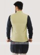 Silk Nehru Jacket In Lime Color