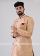 Golden And Maroon Mens Indo-Western