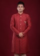 Raw Silk Thread Work Indowestern For Wedding
