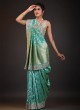 Banarasi Silk Saree In Rama Green Color