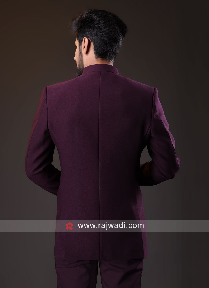 Wine Color Imported Jodhpuri Suit