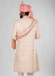 Art silk Groom Wear sherwani In Peach Color