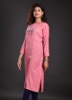 Patch Work Kurti In Onion Pink Color