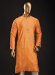 Art Silk Orange Color Kurta Pajama