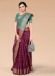 Traditional Wear Purple Color Saree For Wedding