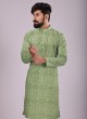 Light Green Cotton Silk Kurta Pajama Set