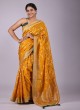 Woven Banarasi Silk Saree In Mustard Yellow