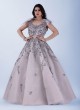 Grey Party Wear Designer Gown with Fancy Sleeves