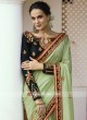 Pista Green Embroidered Sari with Blouse