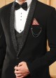 Black Embroidered Suit In Imported Fabric