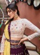 Embroidery Work Choli Suit In Wine And Peach Color