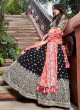 Sequins Work Choli Suit In Balck And Red Color