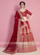 Art Silk Red Lehenga Choli for Bride