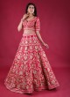 Bridal Wear Raw Silk Lehenga Choli In Red Color