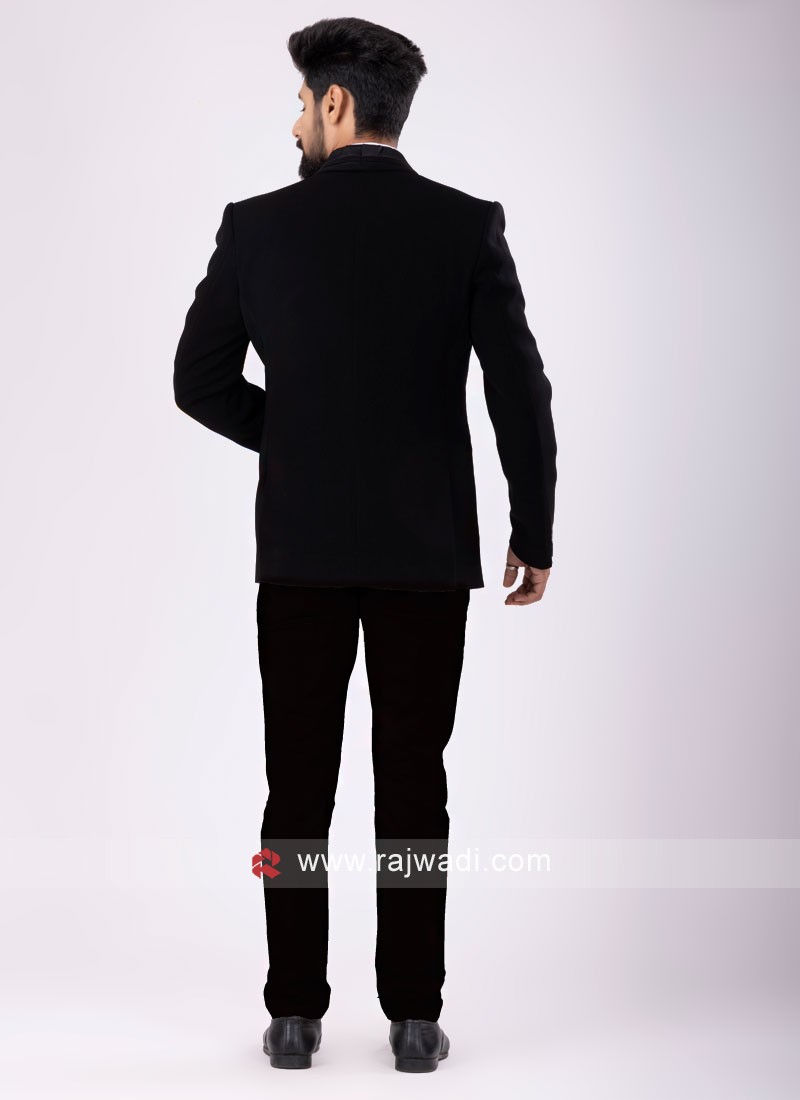 Simple Black Color Suit For Wedding