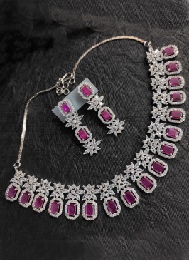 American Diamond Necklace With Earrings