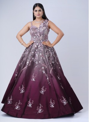 Bridal Wear Designer Two-tone Silk Gown