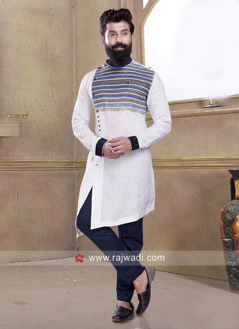 Ethnic Wear Pathani Suit In Grey Color