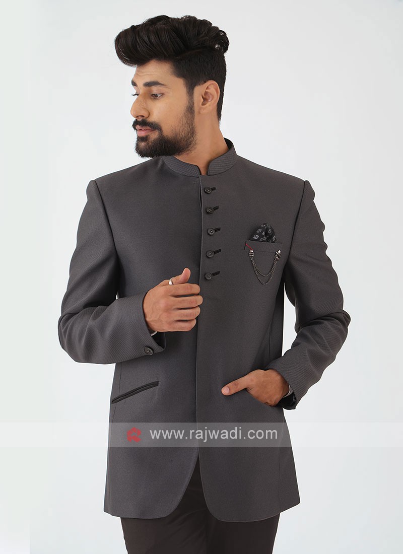 Readymade Bandhgala Jodhpuri Suit In Dark Grey | sites.unimi.it