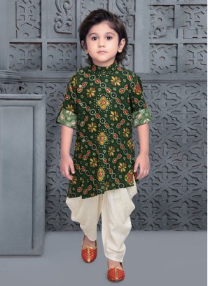 Designer Bandhani Printed Kurta Pajama For Boys