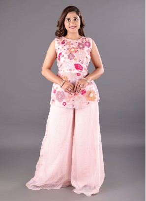 Designer Palazzo Suit IN Baby Pink Color