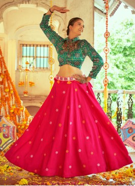 Pink Navratri Chaniya Choli with Fancy Blouse