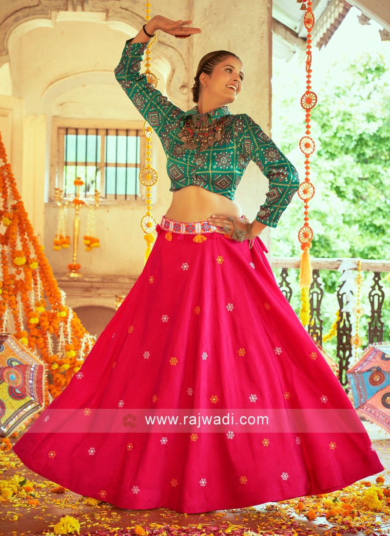 Pink Navratri Chaniya Choli with Fancy Blouse