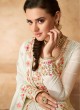 Faux Georgette Embroidered Off White Designer Pakistani Suit