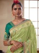 Pista Green Woven Silk Classic Saree