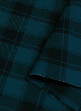 Firozi Blue Cotton Checks Causal Shirting For Shirt