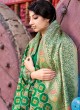 Weaving Banarasi Silk Green Traditional Saree