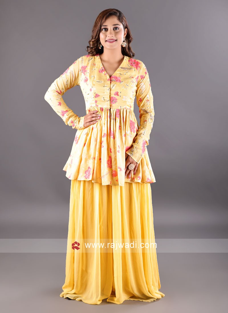 Floral Printed Palazzo Suit For Women