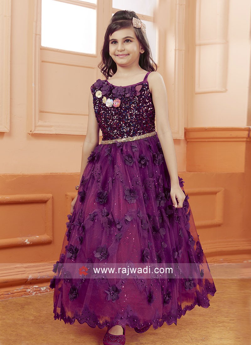 Girls Embroidered Gown for Wedding