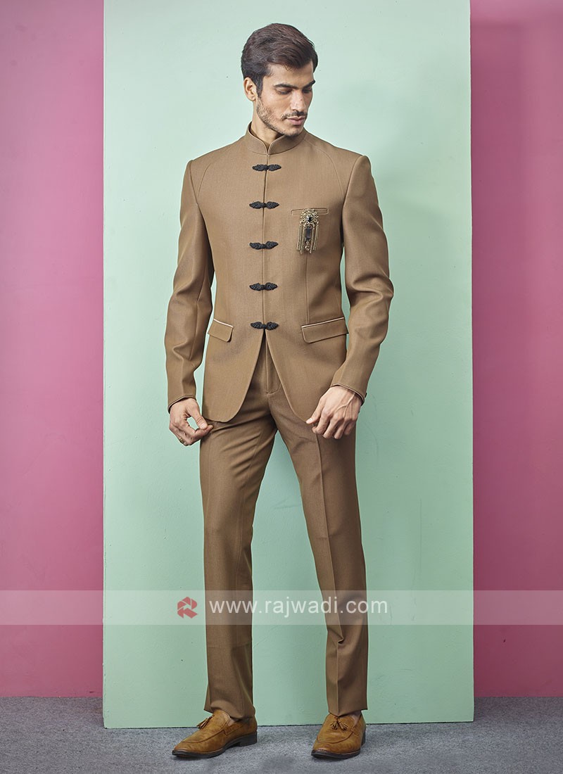 Golden Readymade Men's Woven Bandhgala Jodhpuri Suit 897MW14