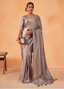 Gorgeous Lilac Kanjivaram Silk Saree