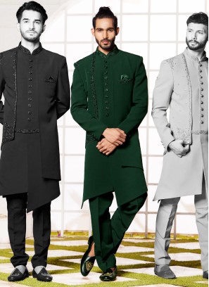 Green Designer Indowestern For Men