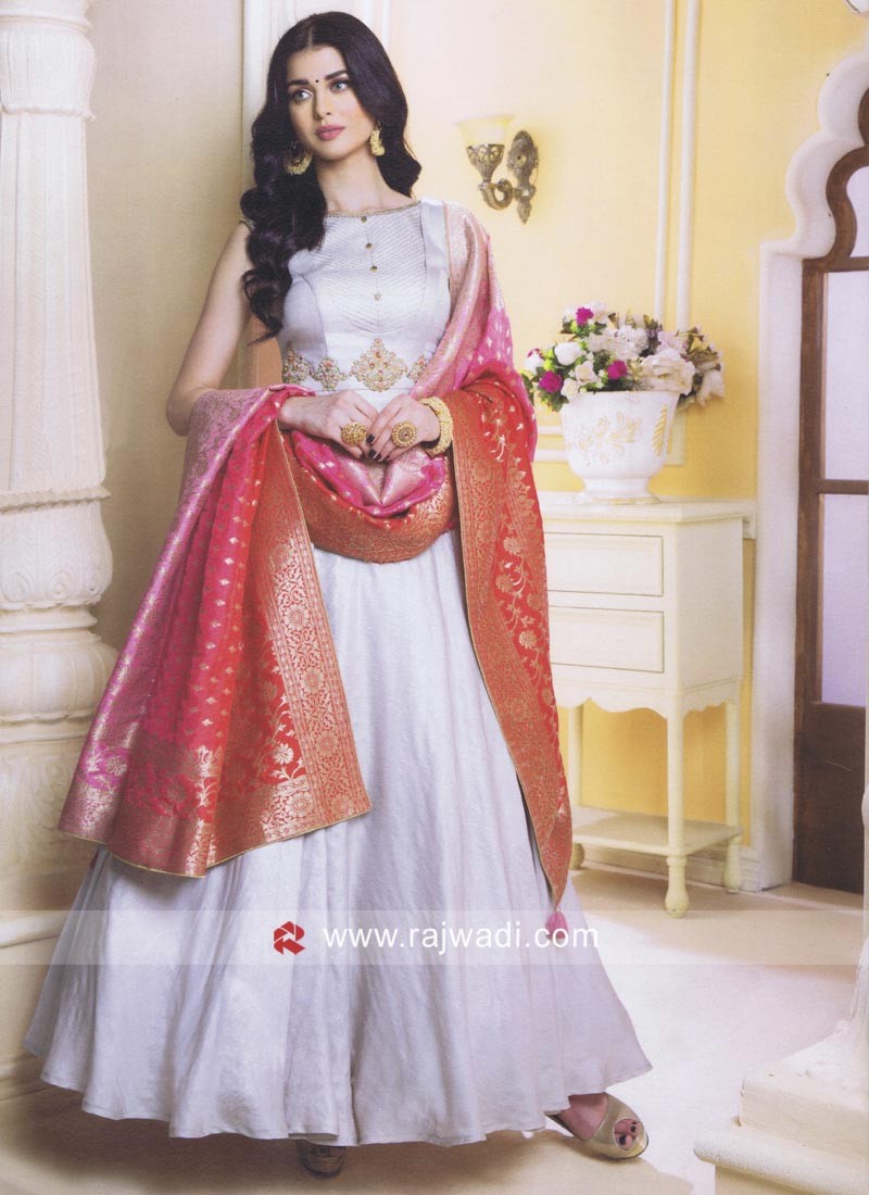 frock suit with silk dupatta