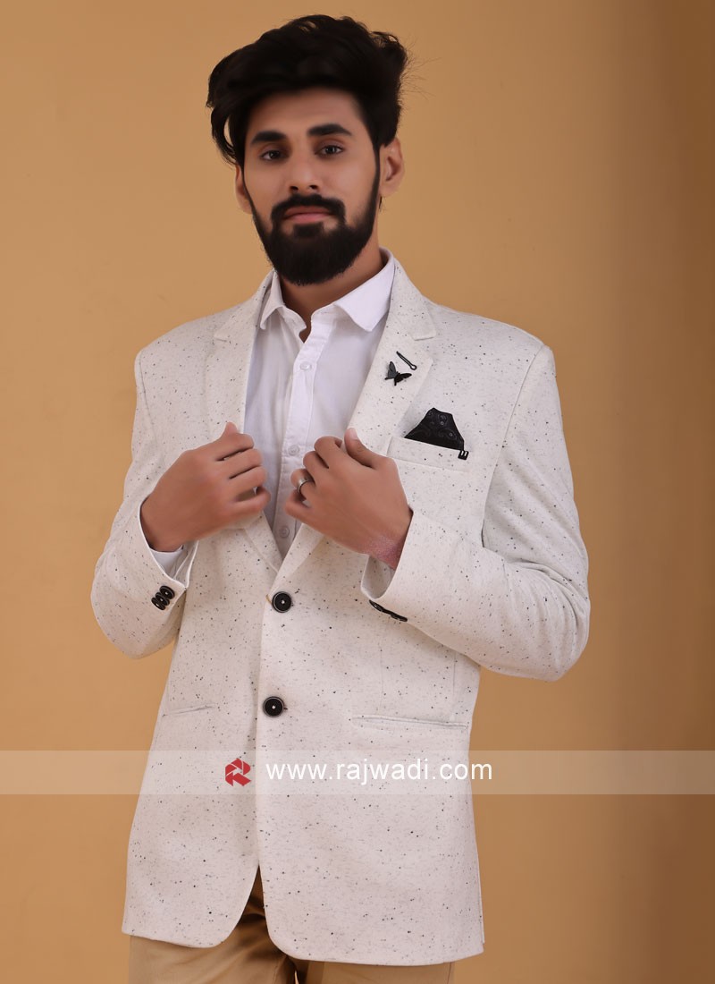 Imported White Color Blazer For Party