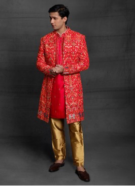 Jacket Style Indowestern For Groom Wear