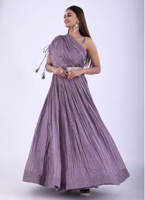 Lavender Designer Party Wear Gown