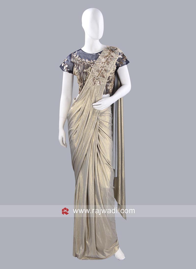 saree stitched gown