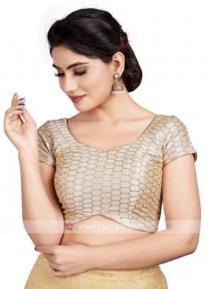Malbari Silk Ready Blouse In Gold