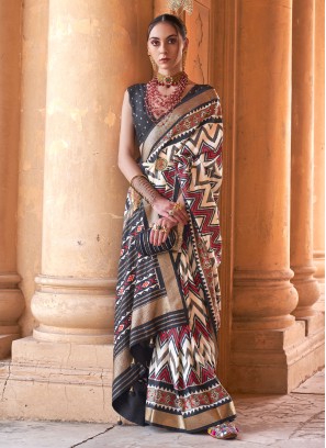 Multi Colour Patola Printed Silk Saree