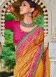 Mustard Banarasi Silk Diamond Classic Designer Saree