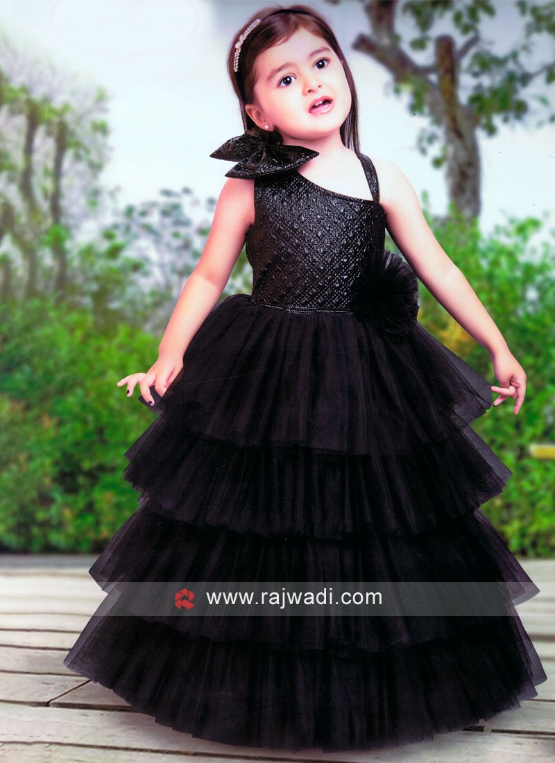 Multicolour showstopper Gown in layers and frills and crystal  Pinkcow  Designs Private Limited