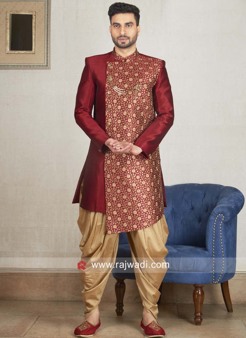 Marvelous Maroon Color Indo Western