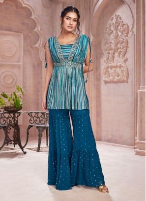 Party Wear Indowestern Sharara Suit
